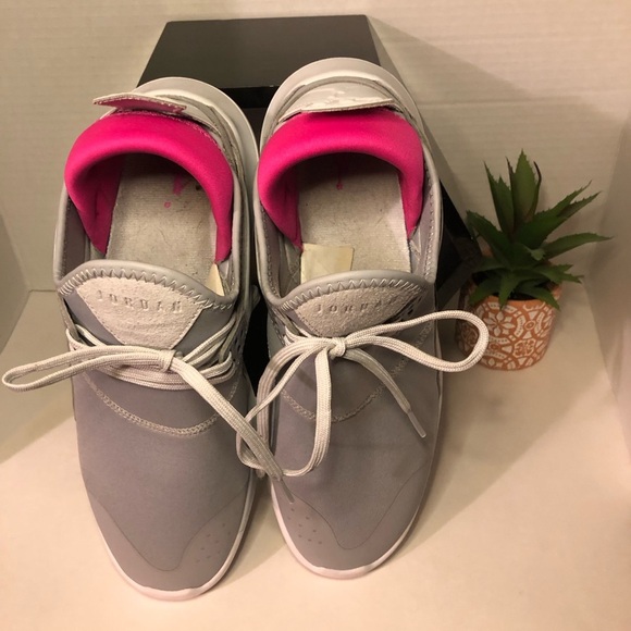 Women's Gray and Pink Jordan’s - Picture 3 of 13